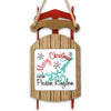 Sled ornament with "Merry Christmas FROM Possum Kingdom" text and lake outline.