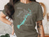 T-shirt with a compass rose and "Tenkiller Ferry Lake Oklahoma" text.
