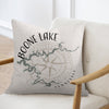Boone Lake Tennessee map with compass graphic on a textured pillow.