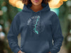 Navy hoodie with "Lake Tillery North Carolina" text and compass design.