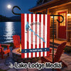Flag with red and white stripes, Lake Havasu outline, and "The Smith Family" text.