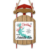 Red sled ornament with "Merry Christmas from Arkabutla Lake" and snowflakes.