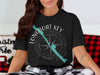 Black t-shirt with Longboat Key Florida map over compass graphic.