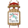 Sled ornament with "Merry Christmas FROM Evergreen Lake" and a map of Evergreen Lake.
