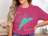 Pink t-shirt with American Lake Washington map graphic and compass rose.