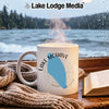 White mug with "Lake Mohave Arizona" and a compass design.
