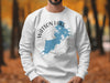 White sweatshirt with Watson Lake, Arizona map graphic and compass rose.