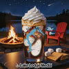 Glass with whipped cream, lake map, and "Lake Jacomo Missouri" text.