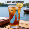 Glass of iced tea with a blue Idaho map and "Yette Lake" text.