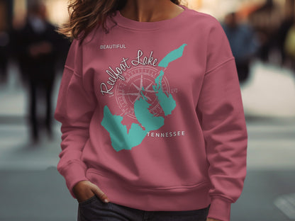 Crewneck sweatshirt featuring Rudlfort Lake map and Tennessee text.