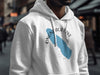 White hoodie with Onondaga Lake compass design and "New York" text.