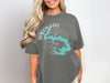 Gray t-shirt with "Spoon Lake Illinois" text and turquoise lake outline.