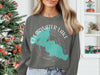 Crewneck sweatshirt with "Clearwater Lake Minnesota" in a circle design.
