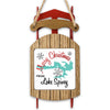 Wooden sled ornament with "Merry Christmas from Lake Spivey" and lake map design.