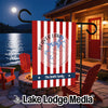 Beaver Lake flag with compass and "The Smith Family" text on red and white stripes.