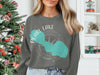 Grey sweatshirt with a turquoise Pearl