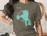 T-shirt with Yellowstone Lake map design and compass rose.