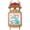 Red wooden sled ornament with "Merry Christmas From Lake Tawakoni" text.