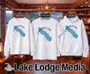 White long-sleeve, t-shirt, and hoodie with "Onondaga Lake New York" graphic.