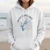White hoodie with "West Point Lake Georgia" and a compass design.