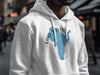 White hoodie with blue map outline and "Lake Stevens Washington" text.