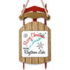 Sled ornament with "Merry Christmas FROM Raystown Lake" and snowflakes.