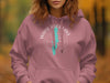 Pink hoodie with "White Rock Lake Texas" graphic and compass design.