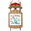 Wooden sled ornament with "Merry Christmas FROM Lake Murray" text and snowflakes.