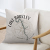 Pillow with Lake Barkley map, compass rose, and "Kentucky" text.