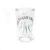 Clear glass pint glass with "The Finger Lakes" text and map graphic.
