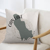 Cain Lake Washington map with compass rose on a textured pillow.