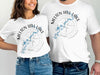 White t-shirts featuring a compass design with "Melton Hill Lake Tennessee".