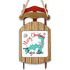 Wooden sled ornament with red accents and "Merry Christmas From Augur Lake" text.