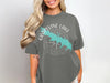 Grapevine Lake Texas map on grey t-shirt with compass design.