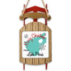 Sled ornament with "Merry Christmas from Lake Perris" and snowflakes.