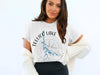 White t-shirt with Tellico Lake map overlayed on compass and Tennessee text.