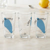 Three clear glasses with blue Lake Mohave outlines and "Lake Mohave Arizona" text.