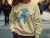 Cream sweatshirt with blue Lake Dillon map and compass design, "Colorado" text.