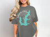 Gray t-shirt with a compass design and "Lavon Lake Texas" text.