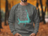 Gray sweatshirt with "Beautiful Lake Thunderbird Oklahoma" and compass map design.