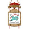 Sled ornament with "Merry Christmas from Manasquan Reservoir" and a teal map outline.