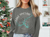 Grey sweatshirt with Lake Sinclair Georgia compass graphic and map outline.