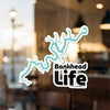 Bankhead Life sticker with turquoise lake outline and copyright text.