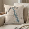 Pillow with Toledo Bend map and compass rose graphic, "Toledo Bend Louisiana" text.