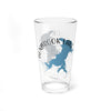 Glass with Benbrook Lake map and Texas text design.