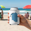 White can cooler on the beach with Red Lake Minnesota map design.