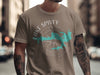 Brown t-shirt with a teal map of Lake Spivey and compass graphic.
