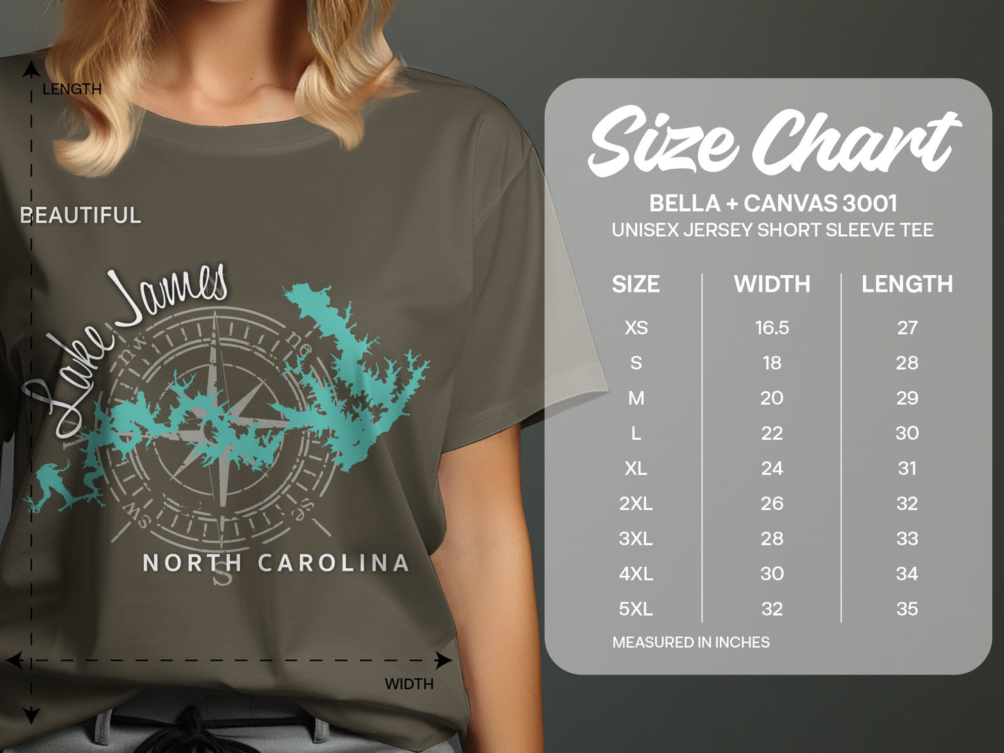 Lake James North Carolina Map Design T-Shirt or Sweatshirt