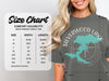 Comfort Colors 1717 heavyweight adult tee size chart with measurements in inches.