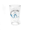 Clear glass pint glass with Saguaro Lake map, compass rose, and Arizona text.